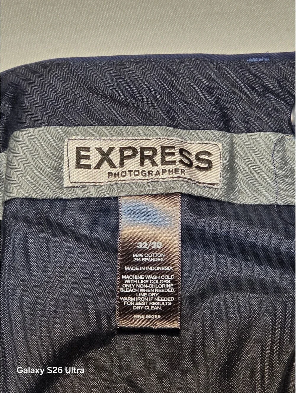 Express Photographer Navy Blue Cotton Blend Dress Pants 32x